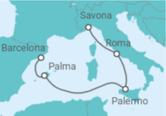 Itinerario del Crucero España, Italia - Costa Cruceros