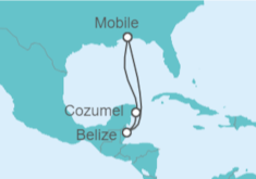 Itinerario del Crucero Belice, México - Carnival Cruise Line