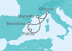 Itinerario del Crucero Francia, España, Italia - MSC Cruceros