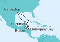 Itinerario del Crucero Belice, México - Carnival Cruise Line