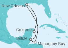 Itinerario del Crucero Belice, México - Carnival Cruise Line