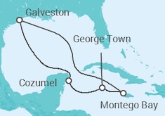 Itinerario del Crucero México, Islas Caimán, Jamaica - Carnival Cruise Line