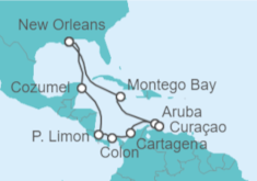 Itinerario del Crucero Jamaica, Aruba, Curaçao, Colombia, Panamá, Costa Rica, México - Carnival Cruise Line