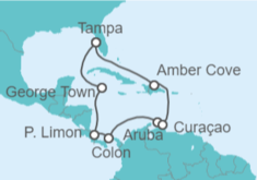 Itinerario del Crucero Islas Caimán, Costa Rica, Panamá, Aruba, Curaçao - Carnival Cruise Line