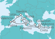 Itinerario del Crucero España, Grecia, Italia, Francia - Costa Cruceros