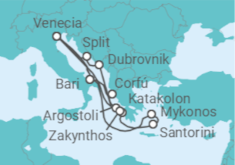 Itinerario del Crucero Italia, Grecia y Croacia - Costa Cruceros