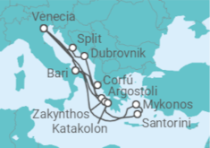 Itinerario del Crucero Italia, Grecia, Croacia - Costa Cruceros