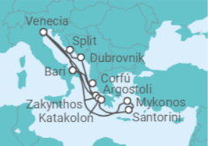 Itinerario del Crucero Grecia, Croacia y Italia - Costa Cruceros