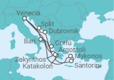 Itinerario del Crucero Grecia, Italia y Croacia - Costa Cruceros