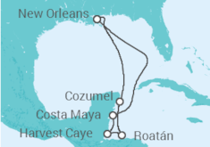 Itinerario del Crucero México, Honduras - NCL Norwegian Cruise Line