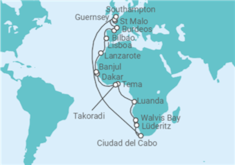 Itinerario del Crucero Recorre los dos hemisferios en un apasionante viaje - Silversea