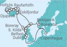 Itinerario del Crucero Islas Británicas e Islandia - Silversea