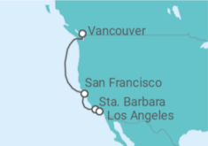 Itinerario del Crucero Costa del Pacífico - Princess Cruises
