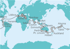 Itinerario del Crucero Vuelta al mundo - Silversea