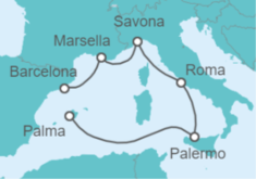 Itinerario del Crucero Italia, Francia - Costa Cruceros