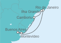 Itinerario del Crucero Brasil y Uruguay - Costa Cruceros