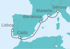 Itinerario del Crucero Francia y España - Costa Cruceros