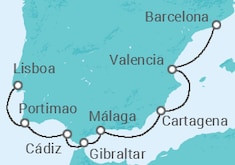 Itinerario del Crucero España, Gibraltar, Portugal - Oceania Cruises