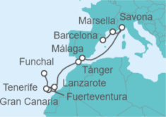 Itinerario del Crucero Islas Canarias - Costa Cruceros