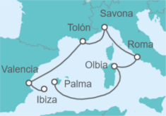 Itinerario del Crucero Italia, Francia y España - Costa Cruceros