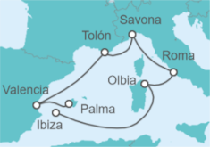 Itinerario del Crucero Italia, Francia y España - Costa Cruceros