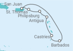 Itinerario del Crucero Islas Vírgenes - EEUU, Saint Maarten, Antigua Y Barbuda, Santa Lucía, Barbados - Celebrity Cruises