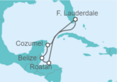 Itinerario del Crucero Caribe Occidental con Yukatán - Princess Cruises