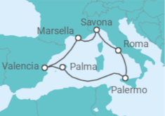 Itinerario del Crucero España, Italia, Francia - Costa Cruceros