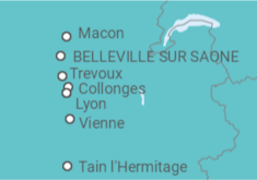 Itinerario del Crucero Crucero fluvial por el valle del Ródano y Saona con cena en el local de Paul Bocuse (formula puerto/ - CroisiEurope