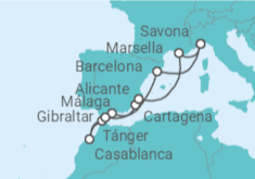 Itinerario del Crucero España, Marruecos, Gibraltar, Francia e Italia - Costa Cruceros