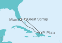 Itinerario del Crucero Caribe: Great Stirrup Cay y República Dominicana  - NCL Norwegian Cruise Line