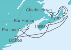 Itinerario del Crucero Canadá, Estados Unidos (EE.UU.) - NCL Norwegian Cruise Line