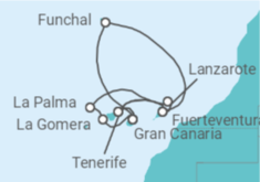 Itinerario del Crucero Islas Canarias - AIDA