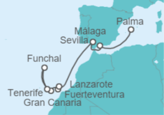 Itinerario del Crucero Islas Canarias - AIDA