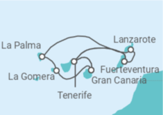 Itinerario del Crucero Islas Canarias - AIDA