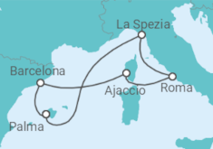 Itinerario del Crucero Tesoros del Mediterráneo con Córcega - AIDA