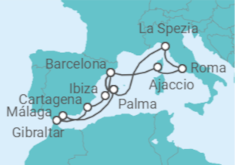 Itinerario del Crucero Gran viaje por el Mediterráneo - AIDA