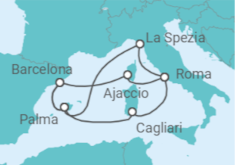 Itinerario del Crucero España, Francia e Italia I - AIDA