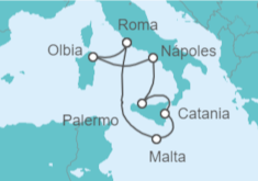 Itinerario del Crucero Malta, Italia - AIDA