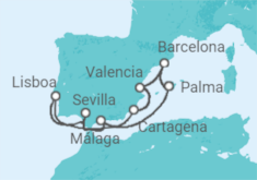 Itinerario del Crucero España, Portugal - AIDA