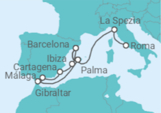 Itinerario del Crucero España, Gibraltar, Italia - AIDA