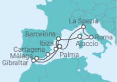 Itinerario del Crucero Gran viaje por el Mediterráneo II - AIDA