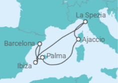 Itinerario del Crucero Al eclipse solar en el Mediterráneo - AIDA