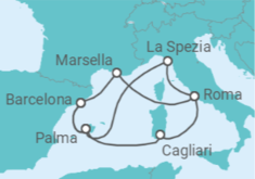 Itinerario del Crucero España, Francia e Italia II - AIDA