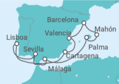 Itinerario del Crucero España, Portugal - AIDA