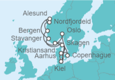 Itinerario del Crucero Noruega, Alemania, Dinamarca - AIDA