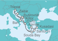 Itinerario del Crucero Italia, Montenegro, Croacia, Grecia, Turquía - AIDA