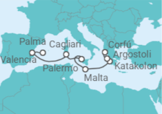 Itinerario del Crucero Gran viaje por el Mediterráneo - AIDA