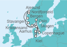 Itinerario del Crucero Noruega, Dinamarca, Alemania - AIDA