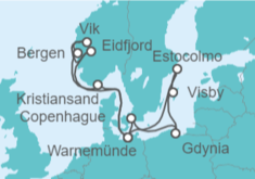 Itinerario del Crucero Suecia, Polonia, Dinamarca, Alemania, Noruega - AIDA